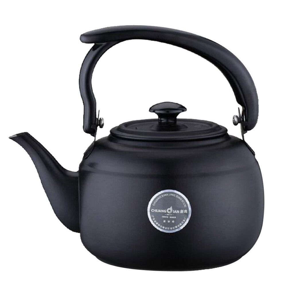 1l Steel Stainless Tea Kettle Stove Top Kettle Metal Black Kitchen Teapot