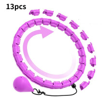 (Purple 13pc, Hollow) Detachable Hula Hoop Intelligent Womens Fitness Reducing Abdominal Exercise