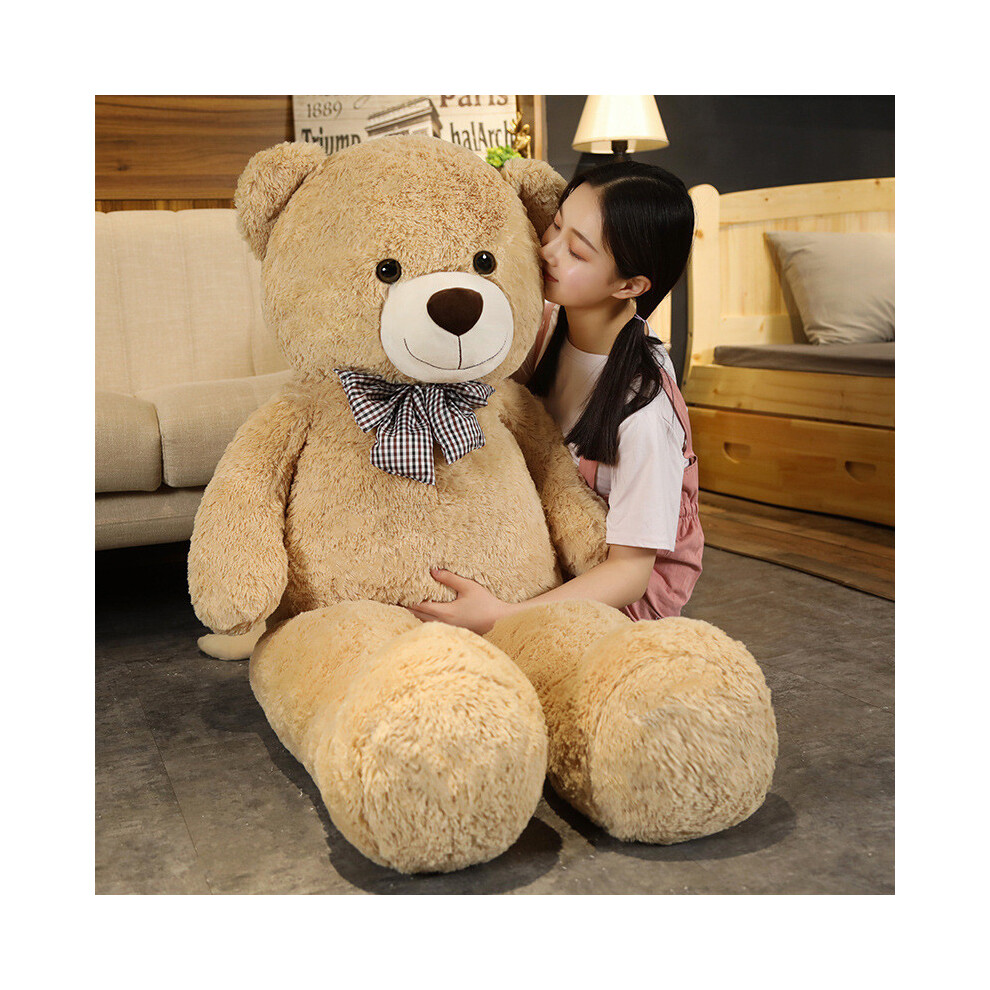 (Light Brown, 120cm) Teddy Giant Bear Plush Toy Stuffed Animal Doll Soft Birthday Decoration Gift