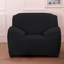 (Black, 1 Seater) 3 2 1 4 Seater Stretch Chair Sofa Covers Couch Cover Protector Slipcover Elastic