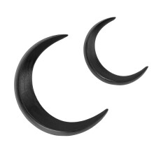 2 piezas de horquilla para el cabello en forma de luna creciente - 2 tamaños de madera negra