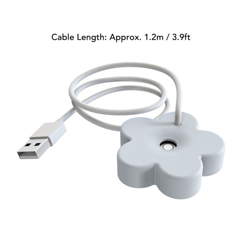 Umidificatore USB a forma di fiore bianco mini con cavo da 1.2m 1