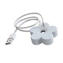 Umidificatore USB a forma di fiore bianco mini con cavo da 1.2m