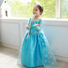 (#4 Elsa Dress D Blue Sleeve,5-6 Years)Girls Kids Elsa Fancy Dress Costume Princess Anna Party Dresses Cosplay Outfits