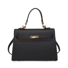 (Black) Bag Solid Color Cover Handbag Shoulder Bag With Strap Adjustable Shoulder