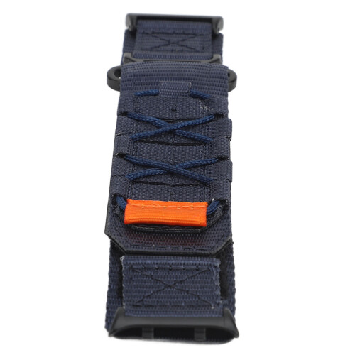 Nylon Hook Loop Sport Watch Strap Adjustable Midnight Blue for Men Women