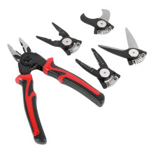 5 in 1 Steel Pliers Set Multifunctional Interchangeable Heads, 20cm