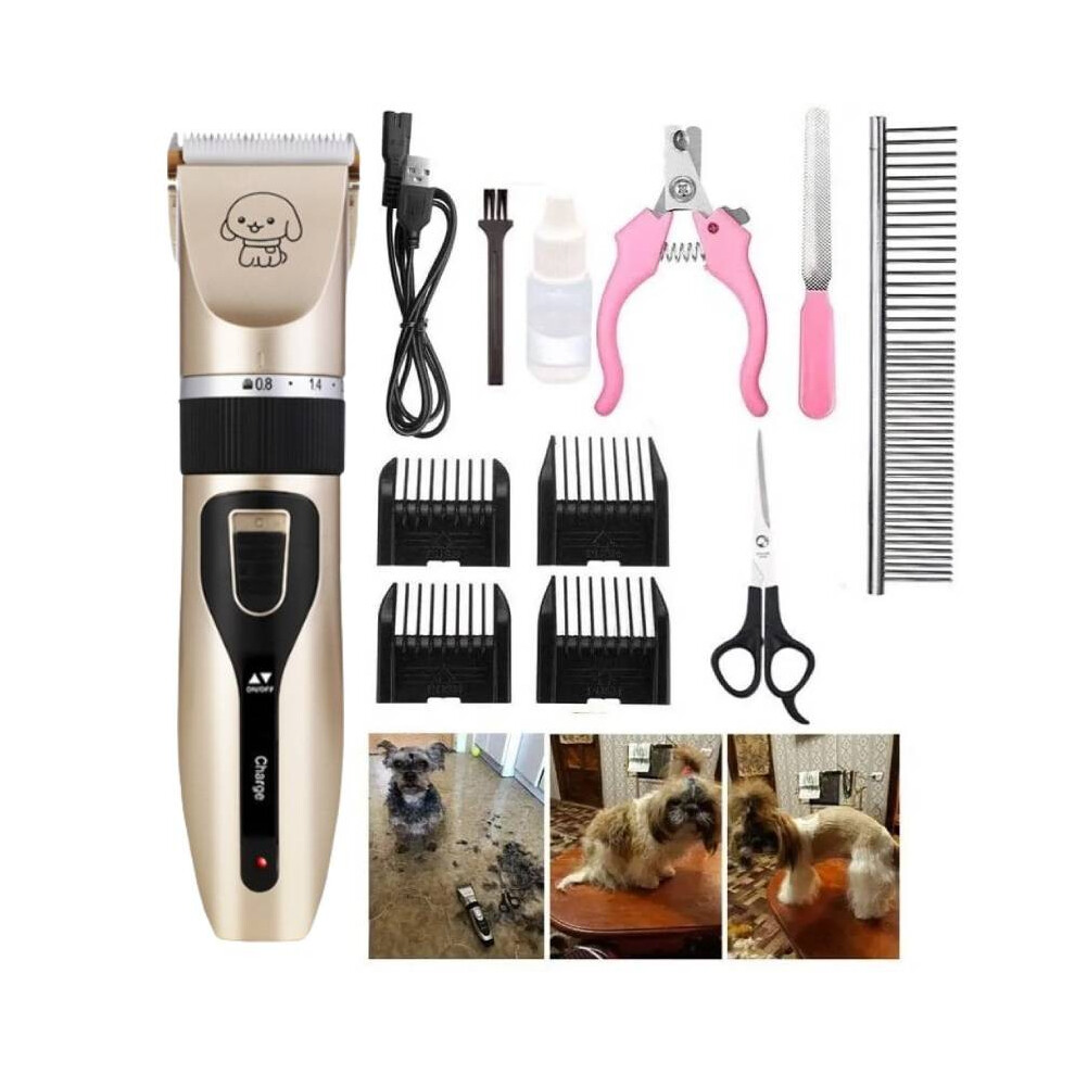 Cordless Pet Electric Dog Cats Grooming Clippers Low Noise Shaver Trimmer Kit