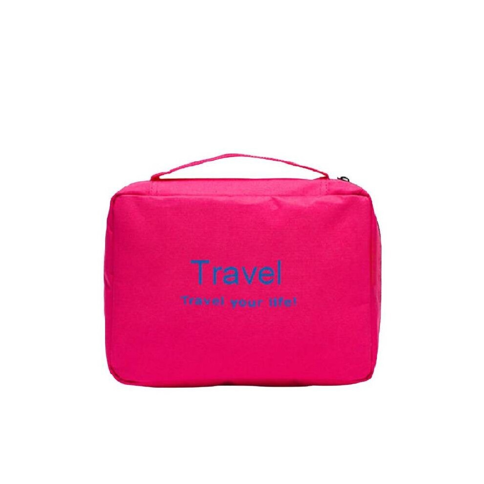 (Rose Red) Toiletries Travel Foldable Bag With Letters Multifunctional Convenient Hanging-image-OPC-PJDNY8J-NEW