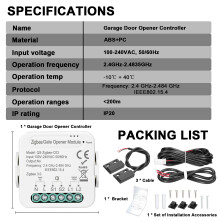 Controlador ZigBee para abridor de puerta de garaje 504723 mm