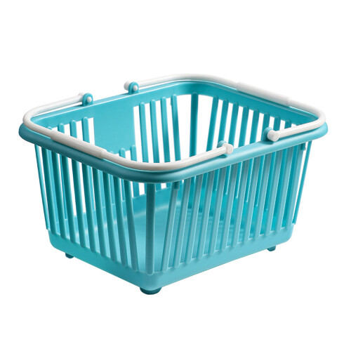 Mini cestino da stoccaggio 13x16x9 cm blu lago in plastica 2