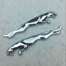 (Silver)2 stuks 3D metalen auto Jaguar decal embleem badge sticker XJS XJ6 XKE XK8 XF E nieuw type
