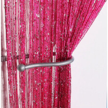 (RoseRed) String Door Glitter String Curtain Panels Fly Screen Room Voile Curtains Divider