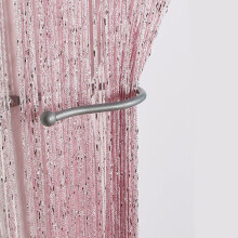 (Pink) String Door Glitter String Curtain Panels Fly Screen Room Voile Curtains Divider