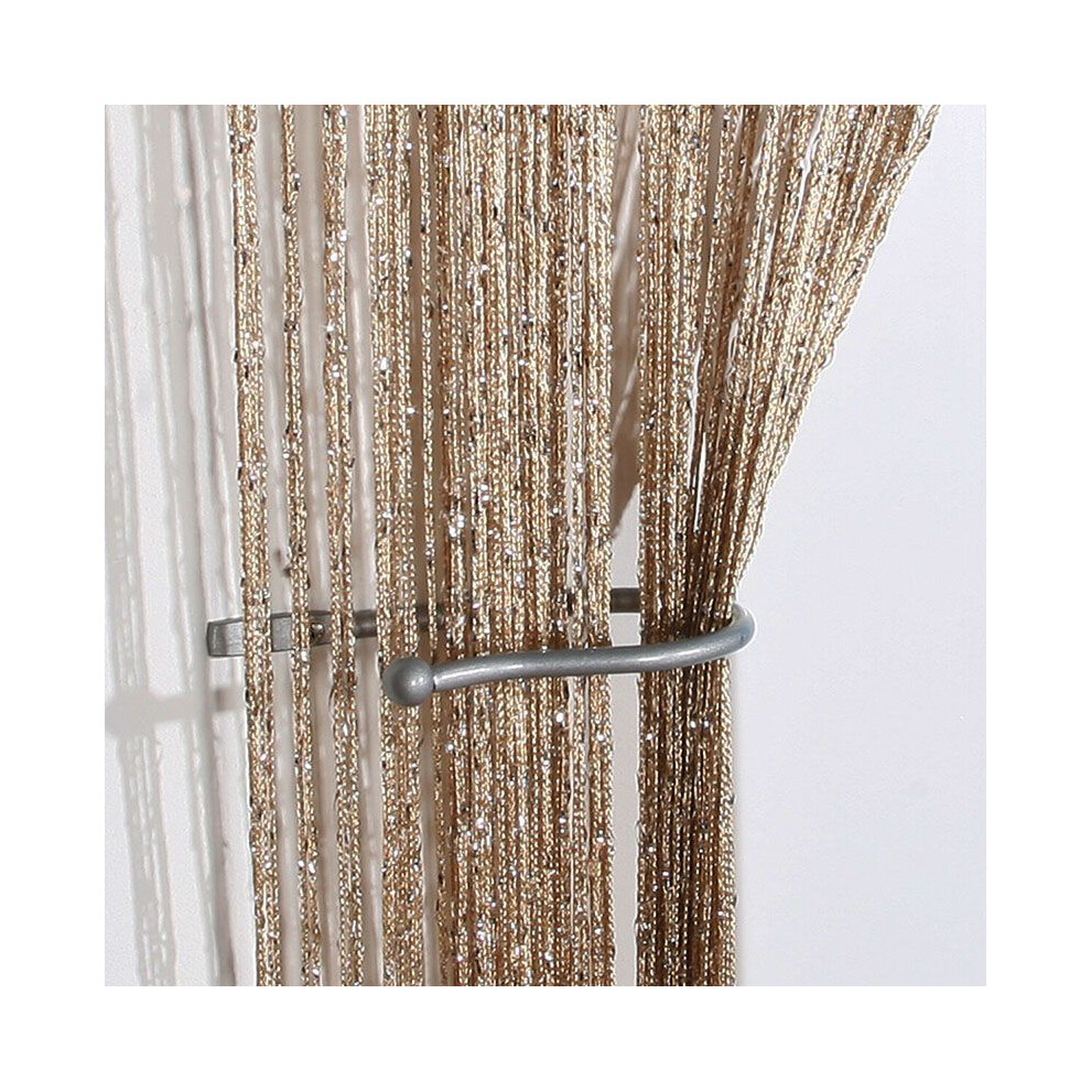 (Champagne) String Door Glitter String Curtain Panels Fly Screen Room Voile Curtains Divider-image-OPC-PJDP8RB-NEW