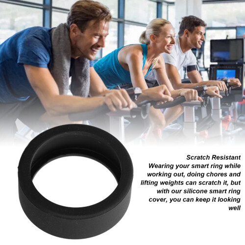 Protector de anillo de silicona S negro talla 6-10 resistente a rayaduras 2