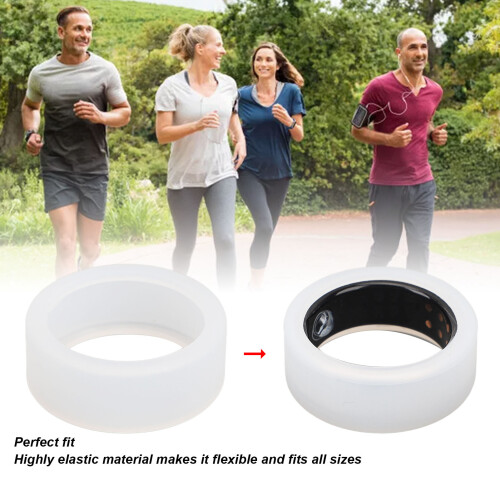 2 Stück Silikon-Ringabdeckung Schwarz/Weiß Größe M 11-13 2