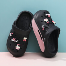(Black Kuromi, 32/33) Fashionable And Airy Girls Summer Clogs Nonslip Beach Sandals Footwear Eva Lightweight