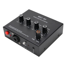 48V Microphone Preamp Booster with Gain Control, Aluminum Black