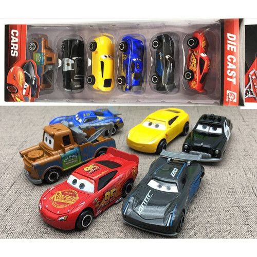 (6 pcs)Cars Lightning Mcqueen Mater Jackson Storm Modell Spielzeug Set Kindergeburtstag Geschenk 1