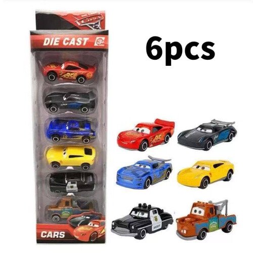 (6 pcs)Cars Lightning Mcqueen Mater Jackson Storm Modell Spielzeug Set Kindergeburtstag Geschenk