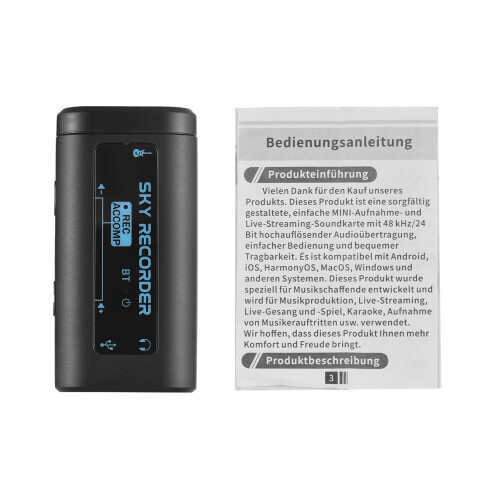 Portable Mini Bluetooth Audio Interface 6.2cm, Type-C Power 2