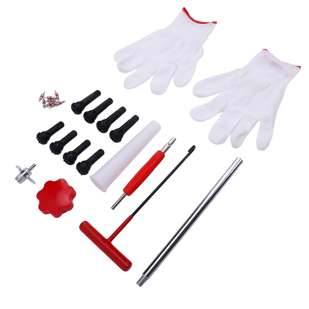 24Pcs Tire Valve Repair Tool Kit For Tr413 Tr414 For Cars, Atvs, Trucks, Handle Red 8471335275364