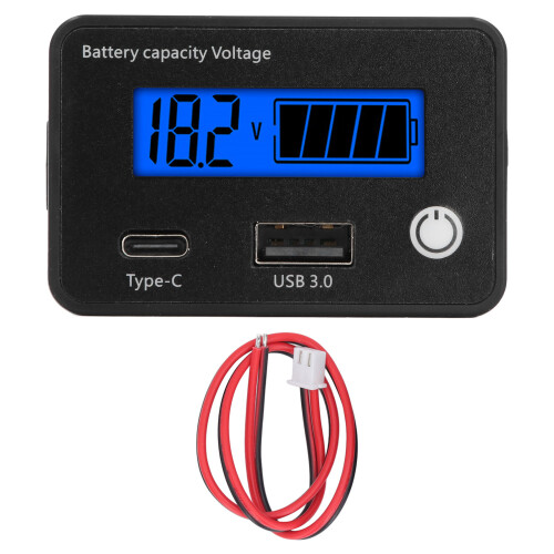 Monitor multifunzione della batteria con LCD & USB Type C per auto & camper, preciso 2