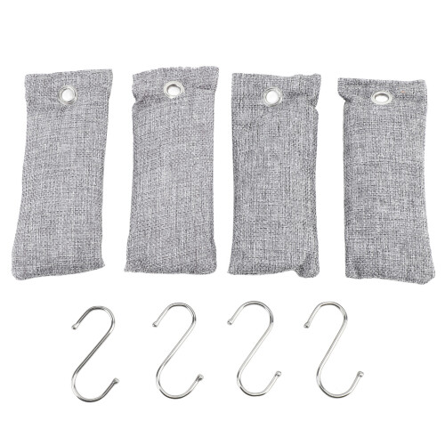 4 piezas de bolsas de carbón activado absorbentes de olores de bambú 1