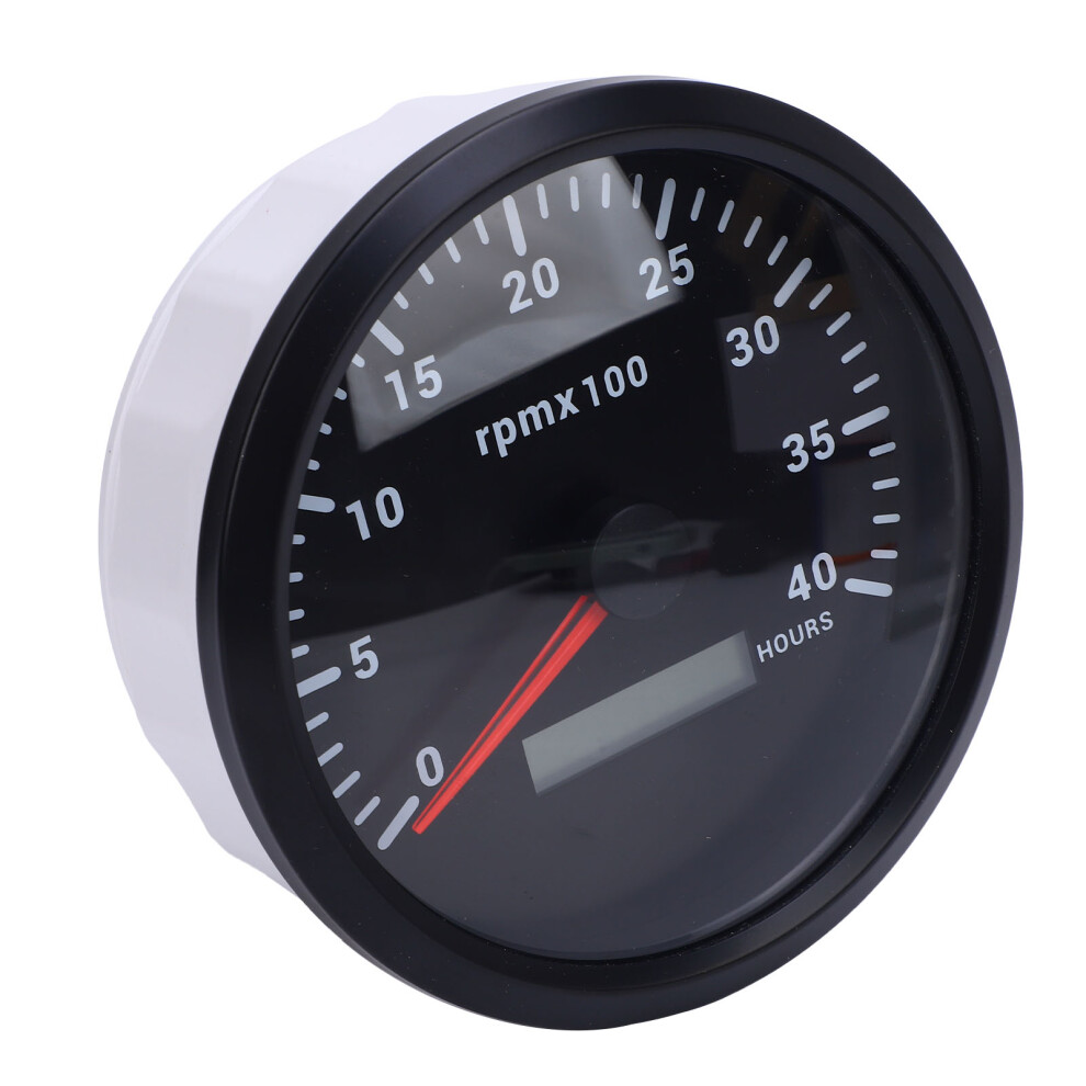 110Mm 4 3/8In Tachometer 7Color Backlight 4000Rpm Gauge Hour Meter Truck Rv Boat Black 5081335277829