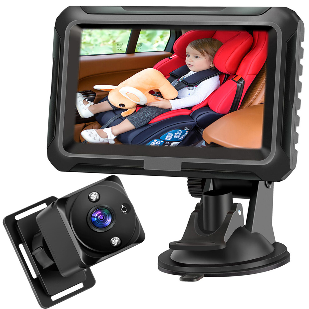 1080P Baby Car Camera with 4.3" Monitor, Night Vision, 150 Wide Angle