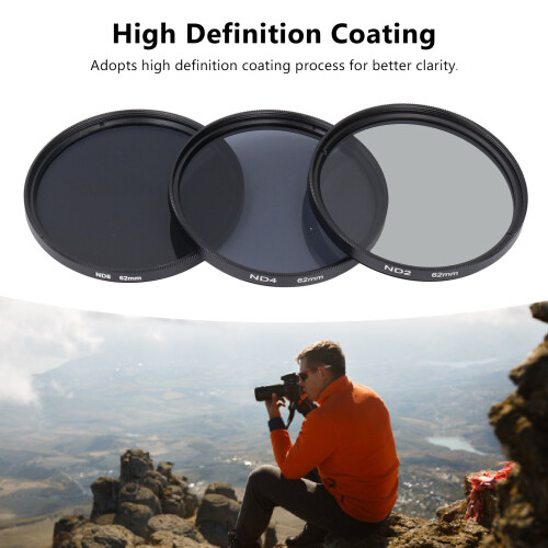ND2/ND4/ND8 Filter-Set 62 mm Silber HD MultiCoating 2