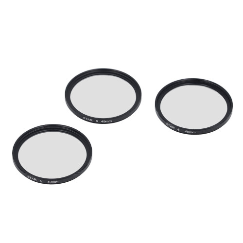3 Stück 49 mm Sternfilter-Set 4/6/8 Silberfarbener Beutel