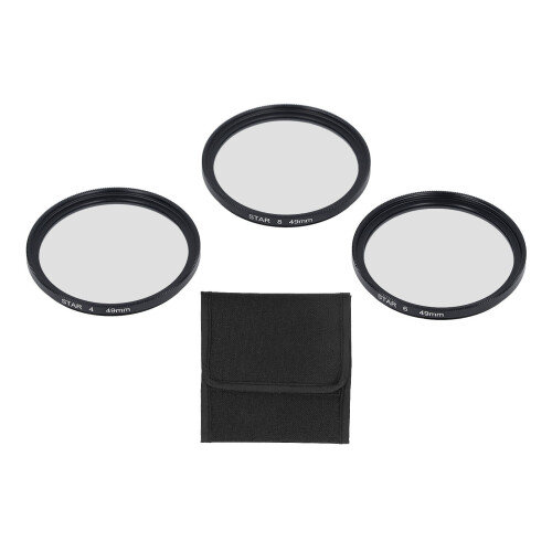 3 Stück 49 mm Sternfilter-Set 4/6/8 Silberfarbener Beutel 1
