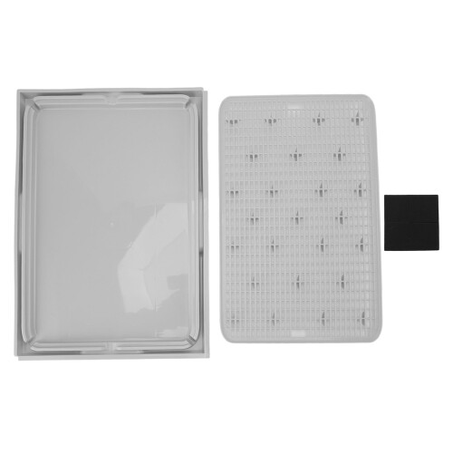 Spacious Double Layer Cat Litter Mat 41x28cm Washable Light Gray 2