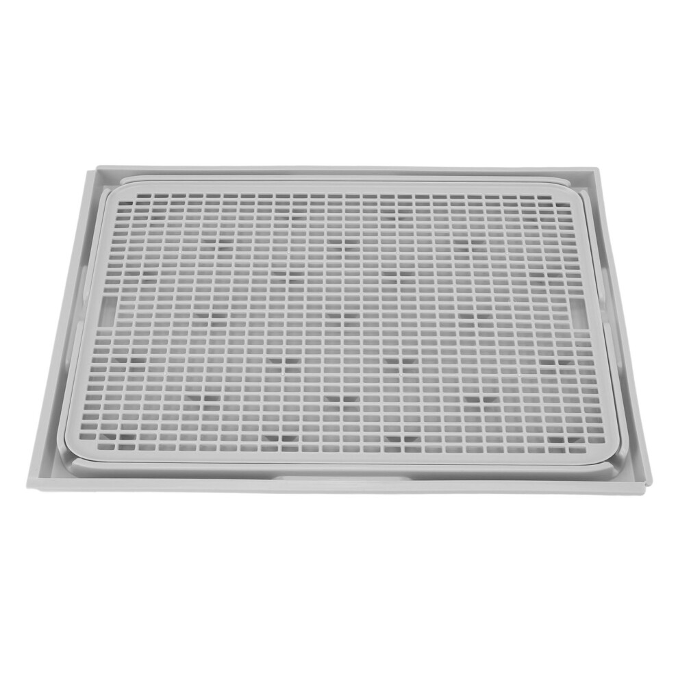 Spacious Double Layer Cat Litter Mat 41x28cm Washable Light Gray