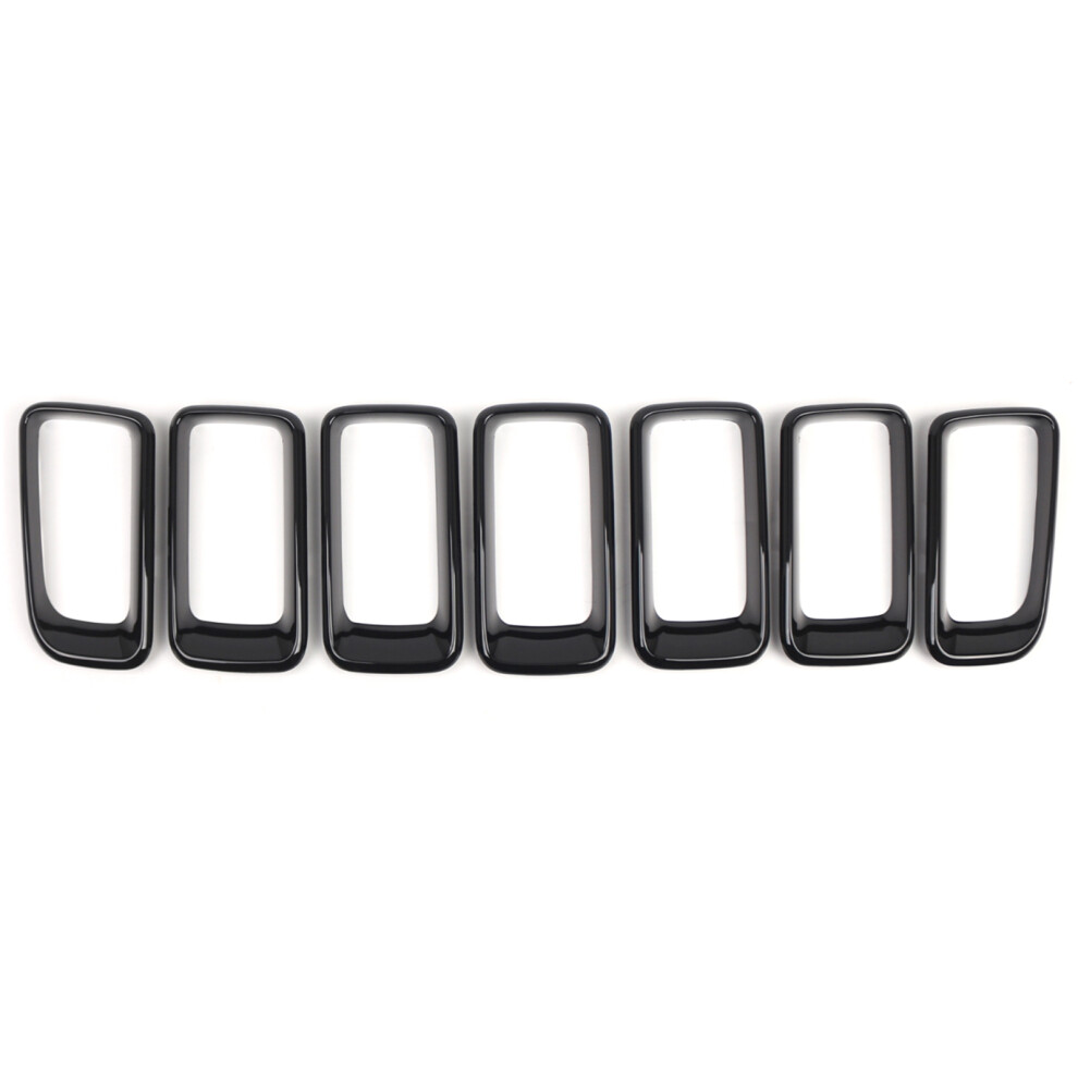 7Pcs Front Grille Cover For Jeep Compass 2011-2016, Abs, 20X10x2.5cm 4911335281131