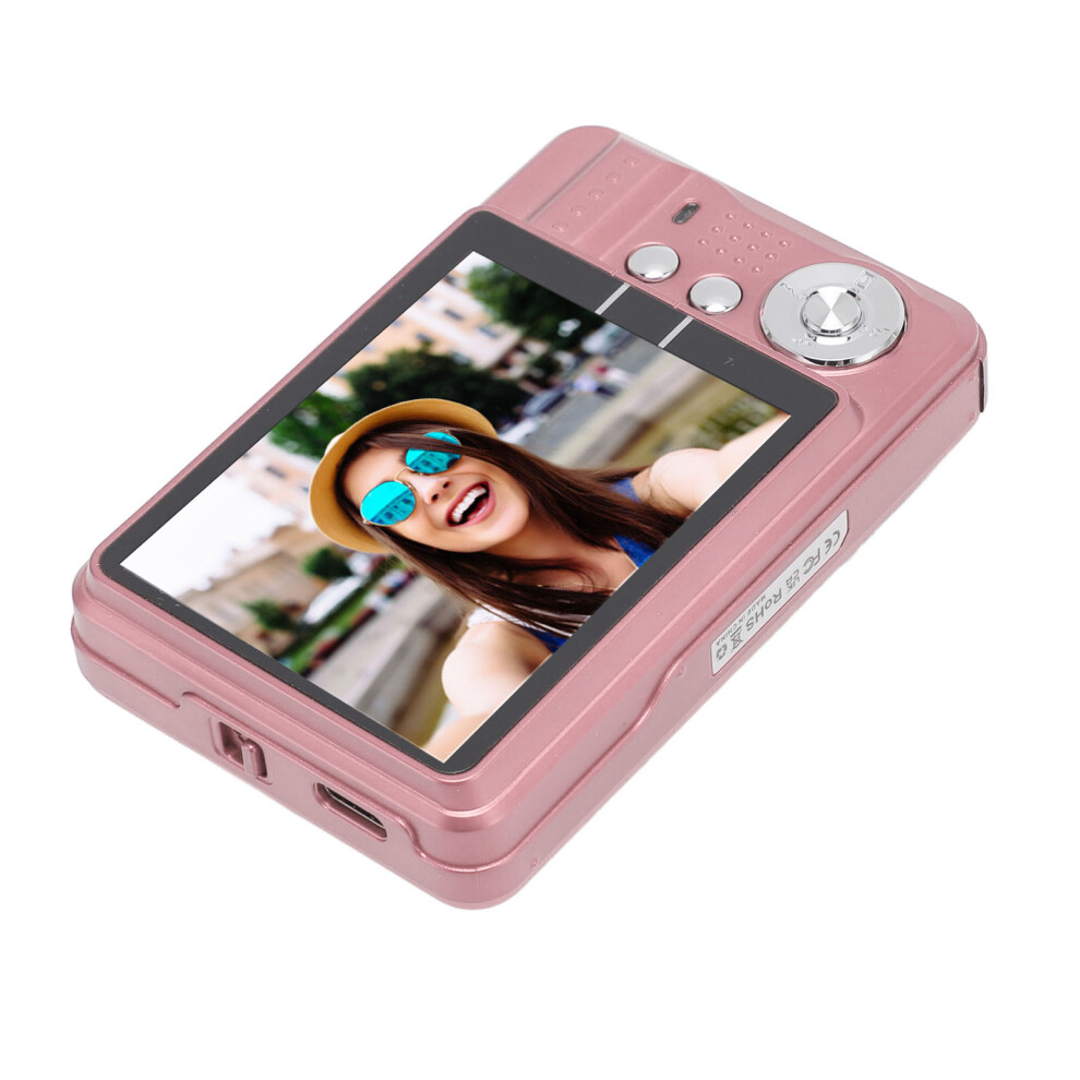 Pocket 4K Digital Camera 48MP with 2.7” Screen 8X Zoom Auto Focus Pink