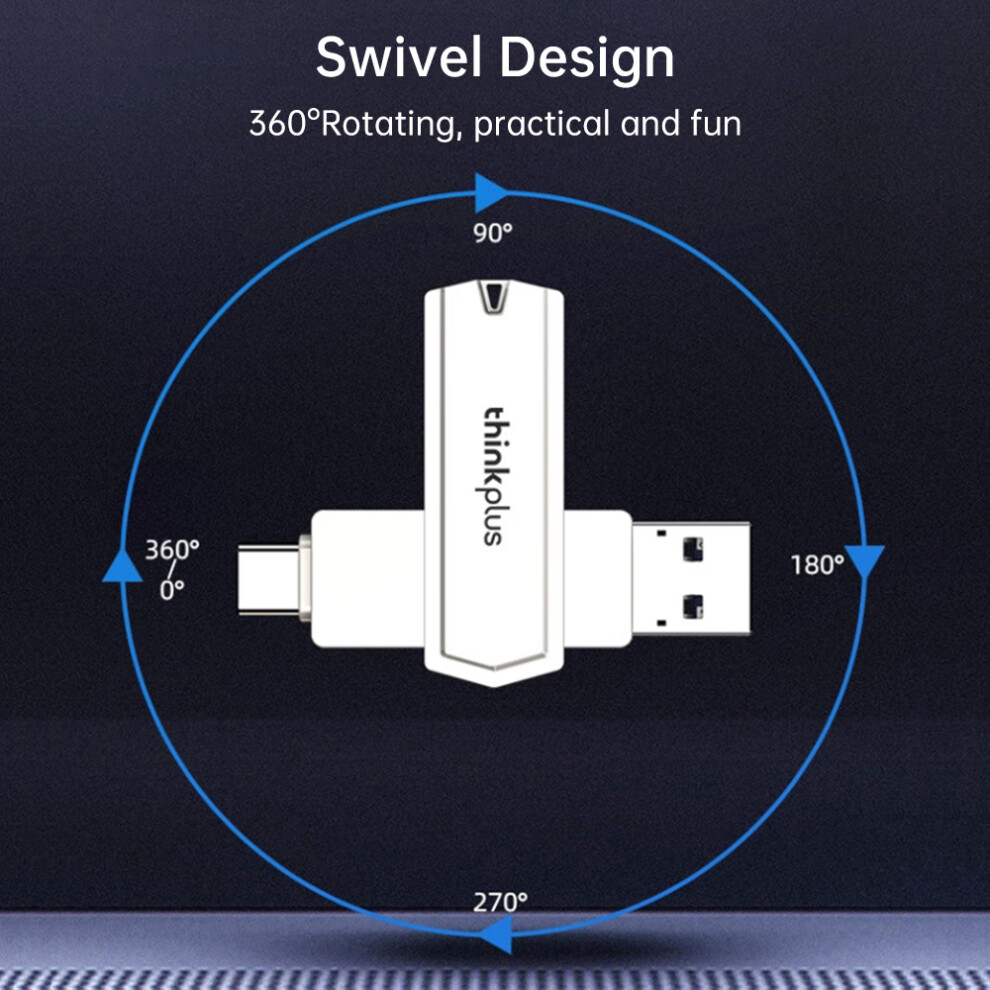 128Gb Dual-Port Usb 3.0 & Type-C Flash Drive, 64X15.5x9.8mm 8441335282808