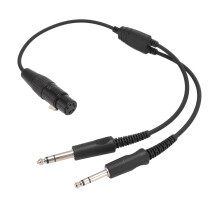 Airbus XLR 5 Pin to GA Dual Plug Adapter for Aviation Headsets