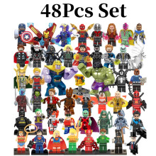 48 un. Minifiguras de superhéroes de los Vengadores bloques de construcción juguetes hágalo usted mismo regalos para niños