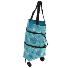 Collapsible Canvas Trolley Bag with Wheels for Elderly, 20L, 45x30x25cm
