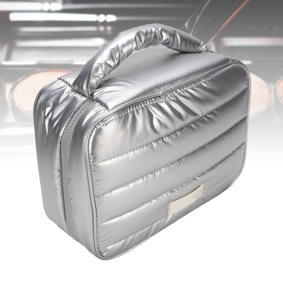 Large Capacity Silver Rainproof Travel Makeup Organizer 4.2L