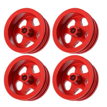 4Pcs Aluminum Alloy RC Car Wheel Rims for MN82 & LC79, Red