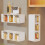 Boîte à épices murale 3 compartiments, 320 x 100 x 100 mm, ABS 15