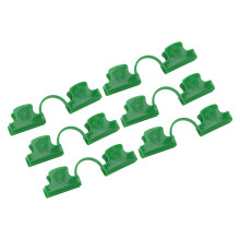 50 Stück Gewächshausklemme PE Kunststoff 2-Kopf Pflanzenfolie Klemme Bodenblatt Klammer für Gartenbau 16 mm / 0,63 Zoll