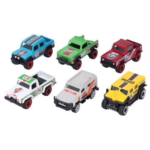 Ensemble de 6 voitures de course en alliage à l’échelle 1:64 - Multicolore 1