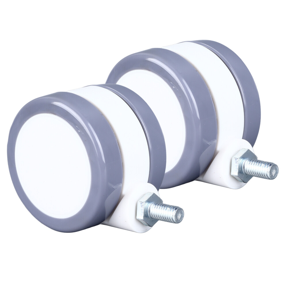 2 Pcs 2.5 Inch Silent Swivel Casters 30Kg Load 75Mm Height 9481335303119