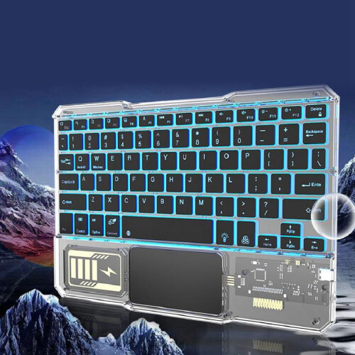 Bluetooth Keyboard Mouse Set 7-Color Night Light | 78-Key, 500mAh