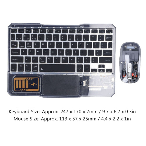 Bluetooth Keyboard Mouse Set 7-Color Night Light | 78-Key, 500mAh 1